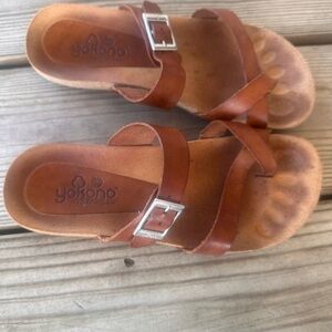 Yokono Leather Sandals with Silver Buckles